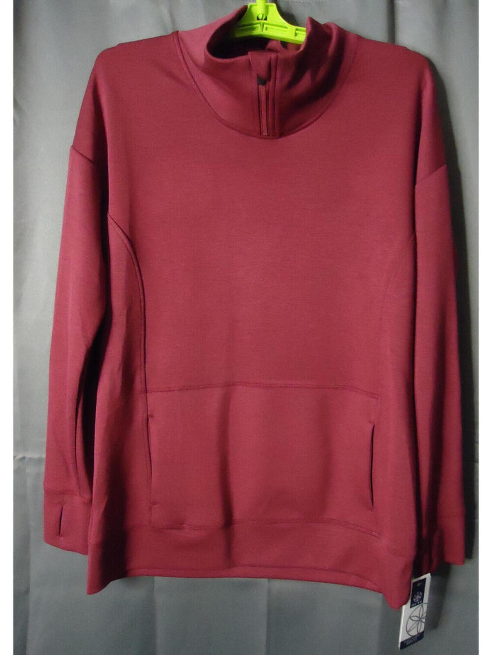 Gaiam Studio to Street Easy Fit Hudson Mock New Tunic Pullover Womens Small Plum